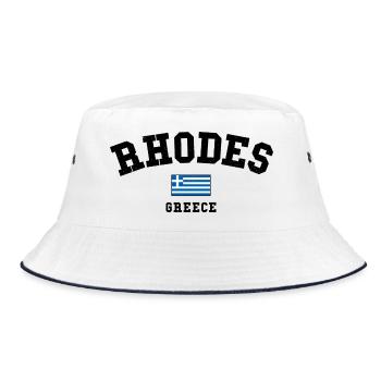 Rhodes Grèce – Motif de l’île et du drapeau - Bob - blanc/marine - Devant