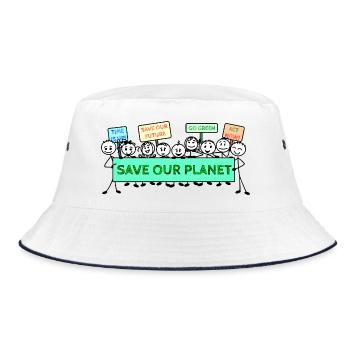 Protest logo climate change - Bucket Hat - white/navy - Front