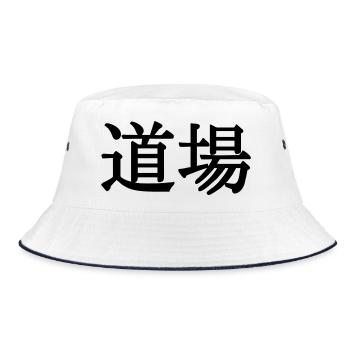 Fitnessstudio Dojo kanji - Bucket Hat - Weiß/Navy - Vorne