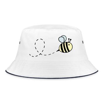 Hummel pastell fliegend - Bucket Hat - Weiß/Navy - Vorne