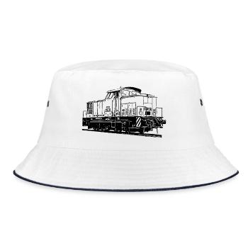 V 60 Diesel Lokomotive - Bucket Hat - Weiß/Navy - Vorne