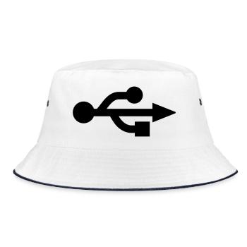 USB Logo - Nerd - Geek - Bucket Hat - white/navy - Front