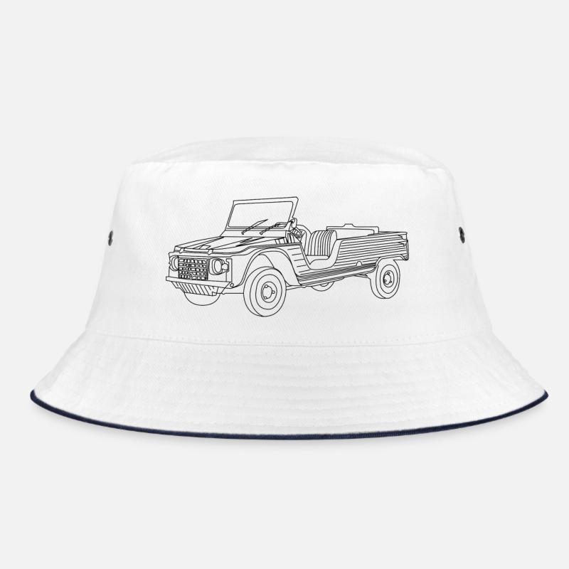 Der Mehari - Bucket Hat - Weiß/Navy
