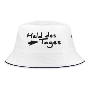 Held des Tages - Bucket Hat - Weiß/Navy - Vorne