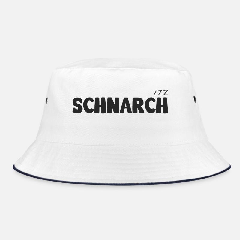 Schnarch zzz - Bucket Hat - Weiß/Navy