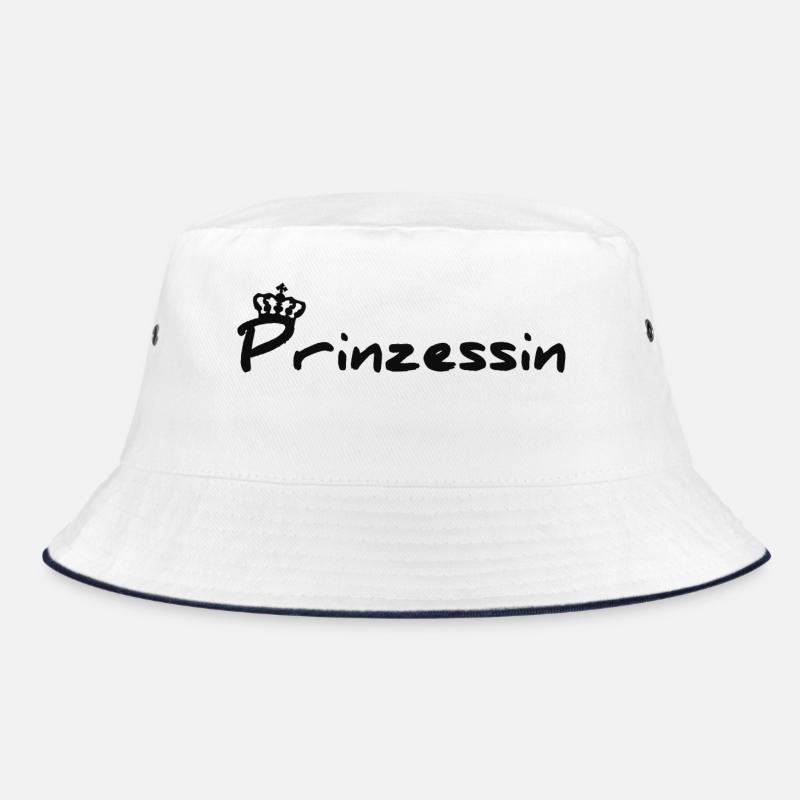 Prinzessin - Bucket Hat - Weiß/Navy