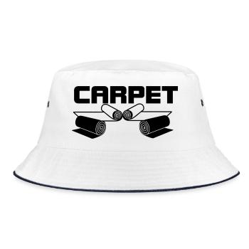 Rouleaux de tapis logo tapis boutique avec texte CARPET - Bob - blanc/marine - Devant
