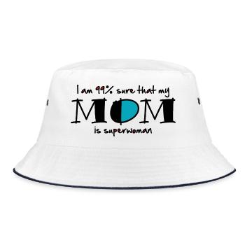 99% Superwoman (eng) - Bucket Hat - Weiß/Navy - Vorne