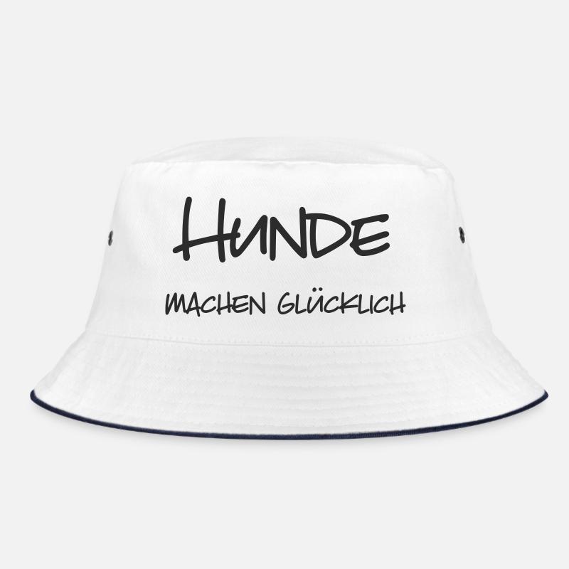 Hunde machen glücklich - Bucket Hat - Weiß/Navy