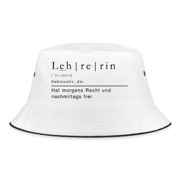 Lehrerin Duden spruch Lustig Schwarz 2 - Bucket Hat - Weiß/Navy - Vorne