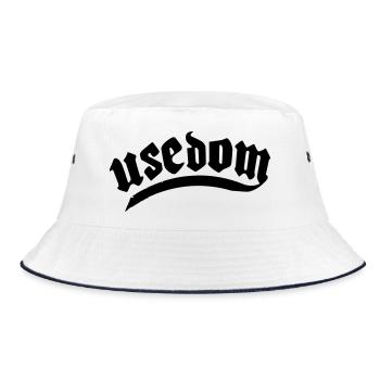 Island of Usedom Shirt - Bucket Hat - white/navy - Front