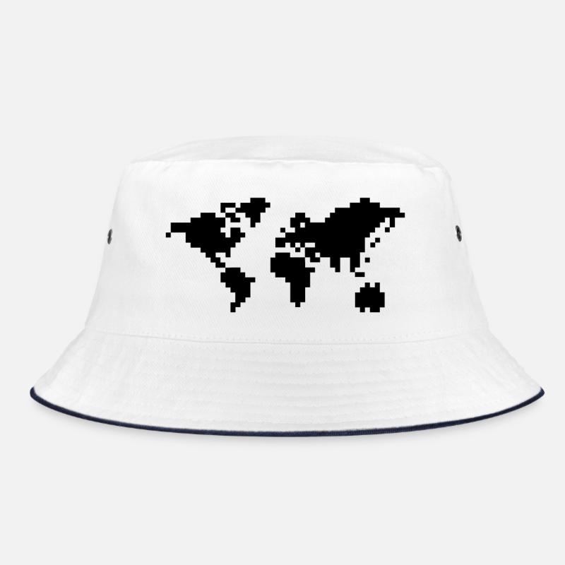 Pixel Weltkarte Bucket Hat
