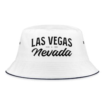 Las Vegas Nevada Estd 1985 Script - Bucket Hat - Weiß/Navy - Vorne