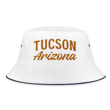 Tucson Arizona Rustic Script - Bucket Hat - white/navy - Front