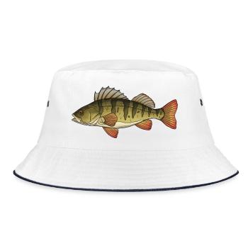 Conception de la pêche au poisson prédateur perchaud - Bob - blanc/marine - Devant