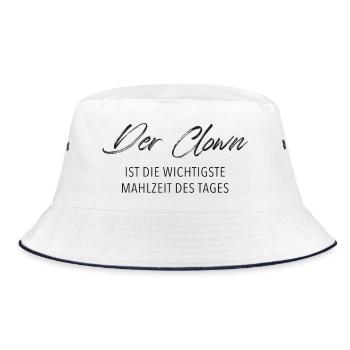Der Clown ist die wichtigste Mahlzeit - Bucket Hat - Weiß/Navy - Vorne