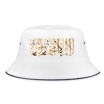 la ilaha illa ALLAH GOld - Bucket Hat - white/navy - Front