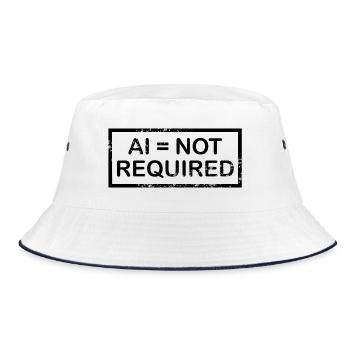 AI = not required (black) - Bucket Hat - white/navy - Front