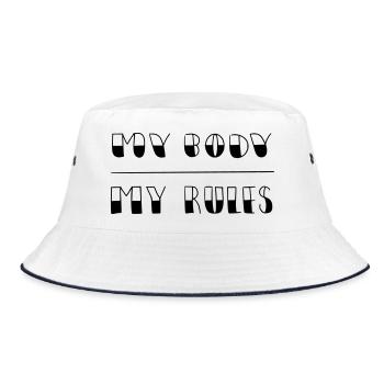 my body - my rules - Bucket Hat - white/navy - Front