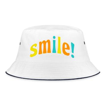 Smile! - Bucket Hat - white/navy - Front