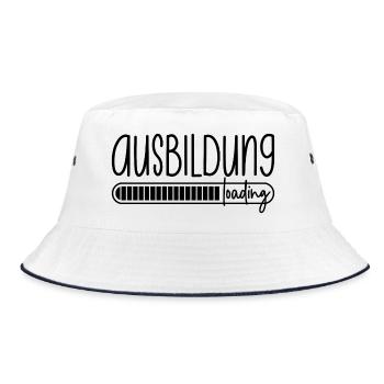 Ausbildung loading Azubi Azubine Auszubildender - Bucket Hat - Weiß/Navy - Vorne