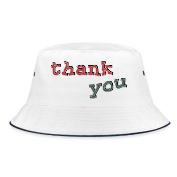 thank you typo - Bucket Hat - Weiß/Navy - Vorne