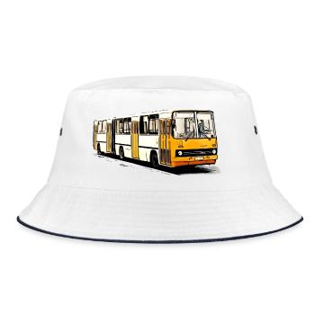 Bus articulé Ikarus jaune blanc - Bob - blanc/marine - Devant