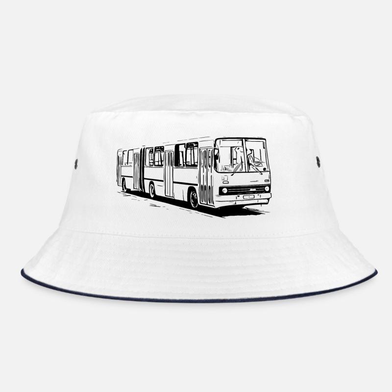 Ikarus Gelenkbus - Bucket Hat - Weiß/Navy