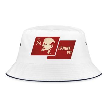 Lenin Saw Flag - Bucket Hat - white/navy - Front