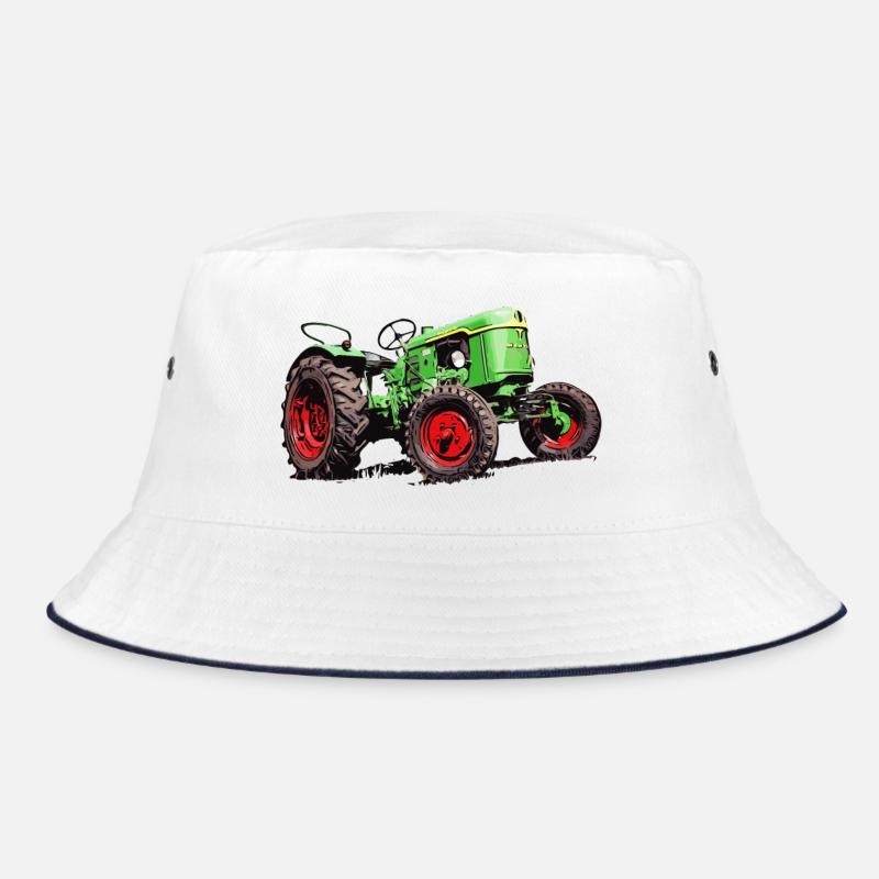 Alter Deutz Traktor D25 - Bucket Hat - Weiß/Navy