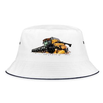 Holland Combine Harvester CR - Bucket Hat - white/navy - Front