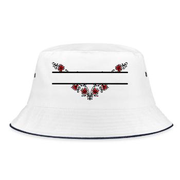 Flower Decorative Banner - Bucket Hat - white/navy - Front