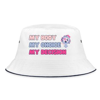 My body, my choice (Pink) - Bucket Hat - white/navy - Front