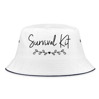 Survival Kit - Bucket Hat - Weiß/Navy - Vorne