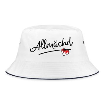 Allmächd - Bucket Hat - white/navy - Front