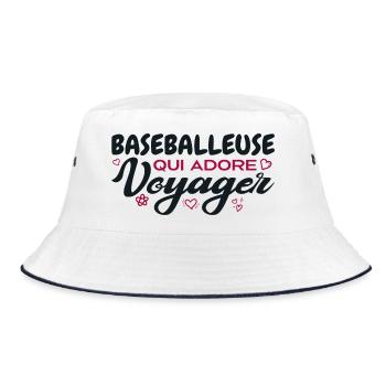 Baseballeuse globe-trotteuse passionnée de voyages - Bob - blanc/marine - Devant