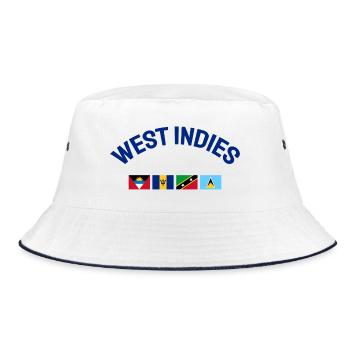 West Indies Flags - Karibik - Caribbean - Flaggen - Bucket Hat - Weiß/Navy - Vorne