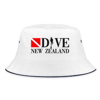 Dive New Zealand - Neuseeland - Maori - Aotearoa - Bucket Hat - white/navy - Front