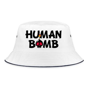 Die menschliche Bombe - Bucket Hat - Weiß/Navy - Vorne