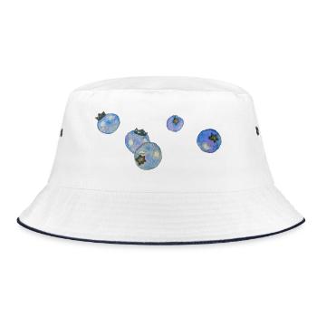Blueberries - Bucket Hat - white/navy - Front