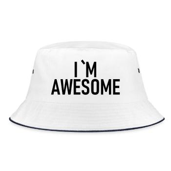 I am awsome - I am awesome - Bucket Hat - white/navy - Front
