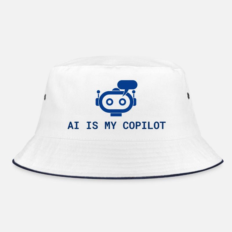 AI is My Copilot - Tech AI Design in Blue Bucket Hat