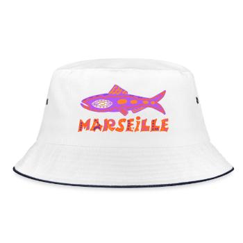 Sardine Marseillaise - Bucket Hat - white/navy - Front