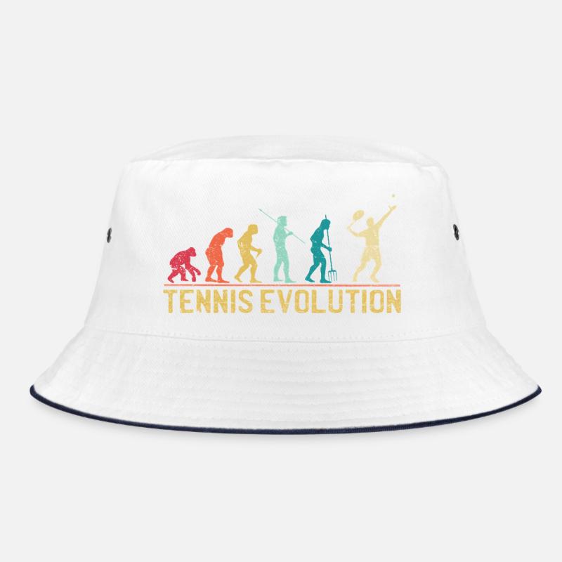 Tennis Evolution Evolution Graphic Design Bucket Hat