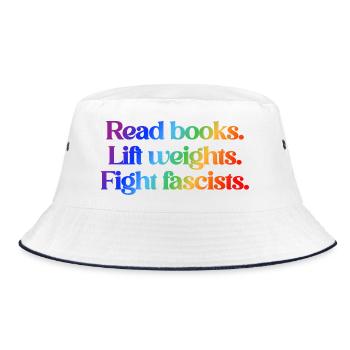 Lisez des livres. Soulevez des poids. Combattez les fascistes. - Bob - blanc/marine - Devant
