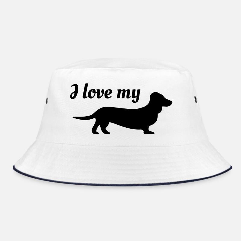 Ich liebe meinen Dackel - Bucket Hat - Weiß/Navy