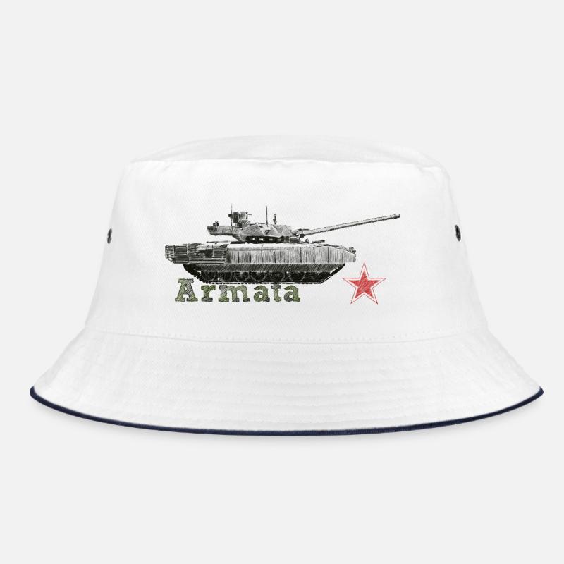 Panzer Silhouette mit rotem Stern Bucket Hat