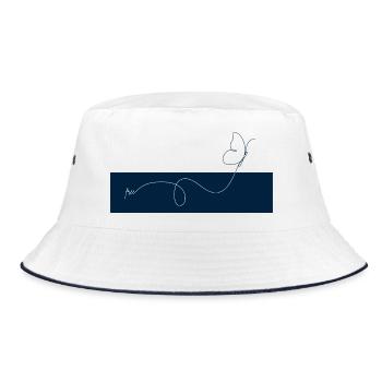 Lignes Papillon sur Bleu Nuit - Bob - blanc/marine - Devant