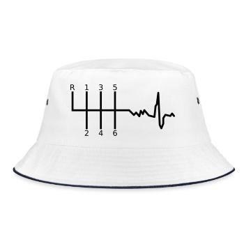 Gears with heartbeat - Bucket Hat - white/navy - Front