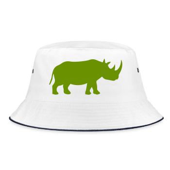Rhino Silhouette - Bucket Hat - white/navy - Front